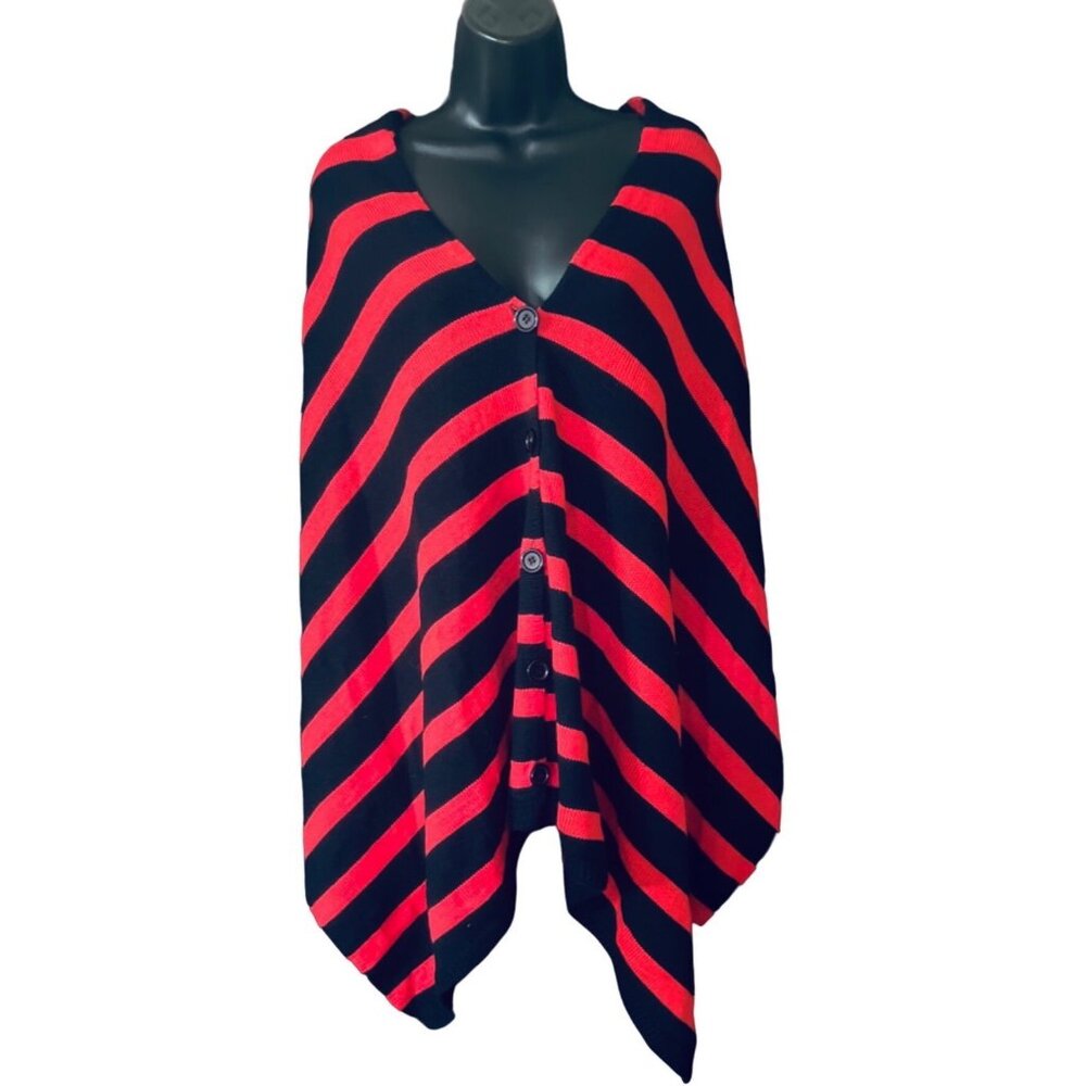 Madison and Main women's pink and black sleeveless wrap sweater